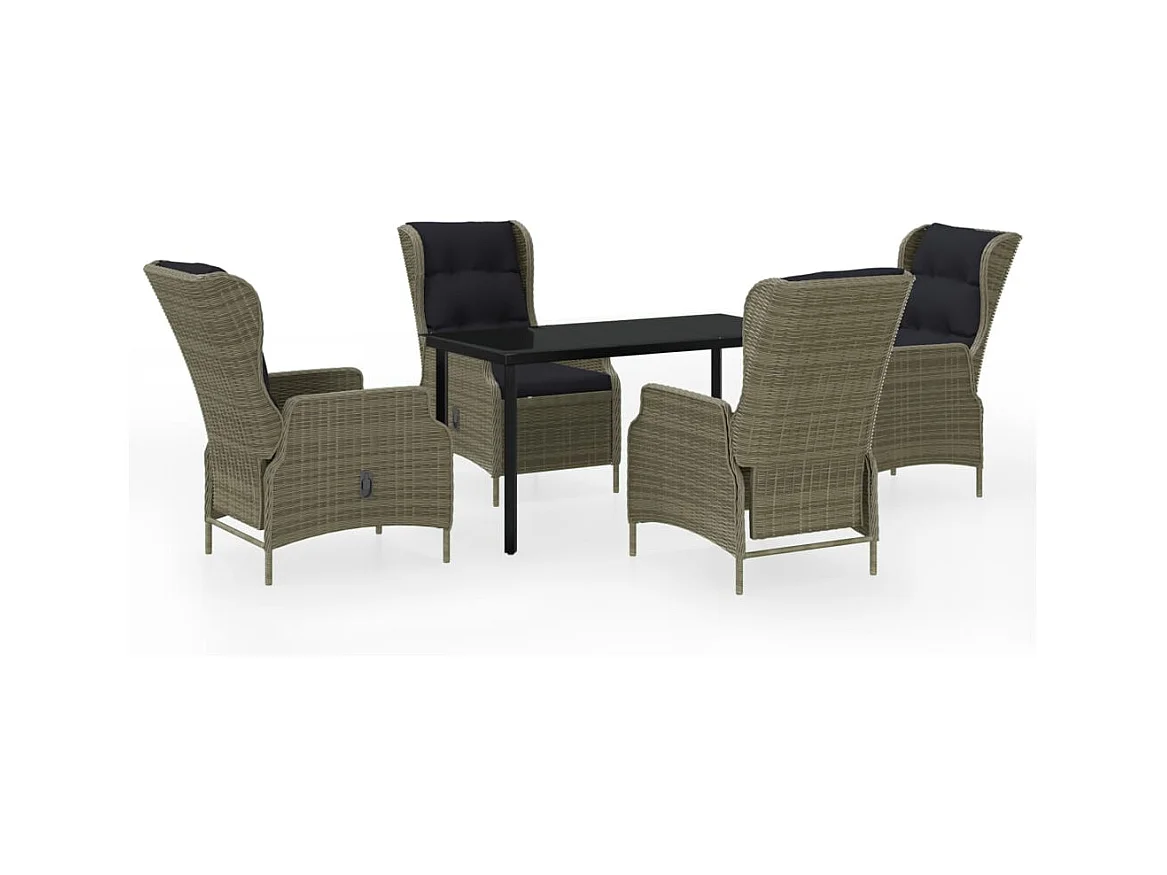 Santa Rosa  Ensemble à manger de jardin 5 pcs Marron