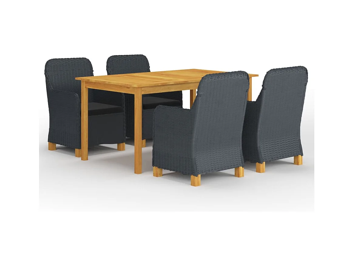 Murrieta  Ensemble à manger de jardin 5 pcs Gris foncé