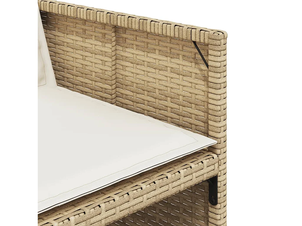 Bonno  Ensemble à manger de jardin et coussins 11 pcs beige poly rotin