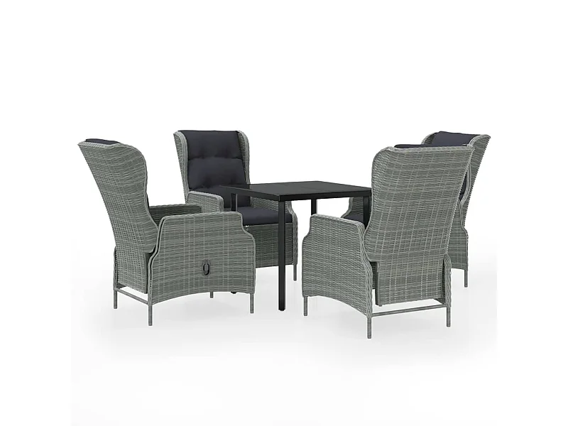 Santa Rosa  Ensemble à manger de jardin 5 pcs Gris clair