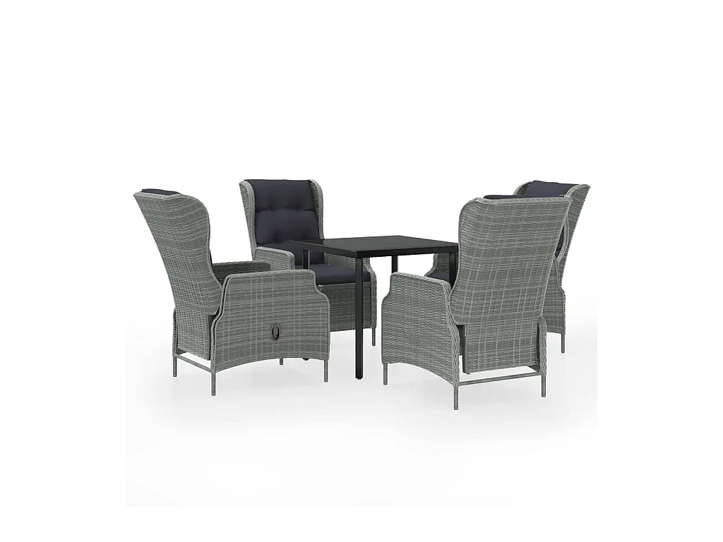 Santa Rosa  Ensemble à manger de jardin 5 pcs Gris clair