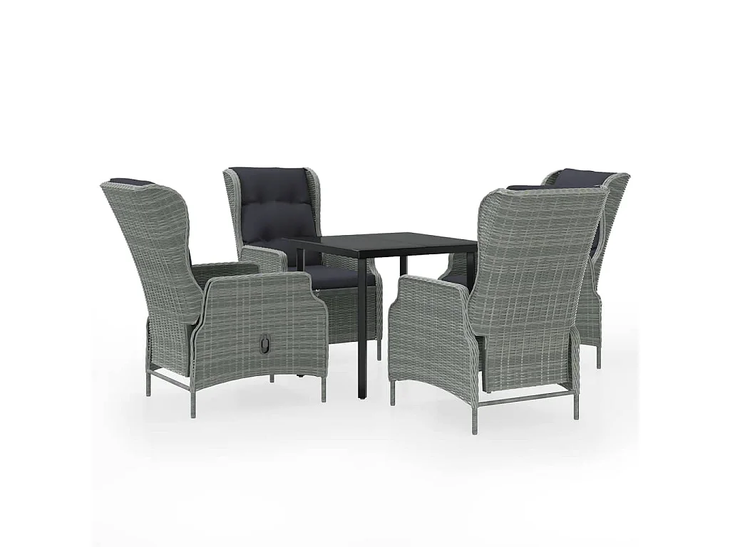 Santa Rosa  Ensemble à manger de jardin 5 pcs Gris clair