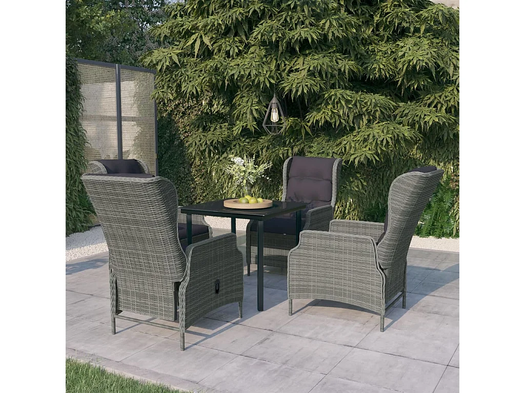 Santa Rosa  Ensemble à manger de jardin 5 pcs Gris clair