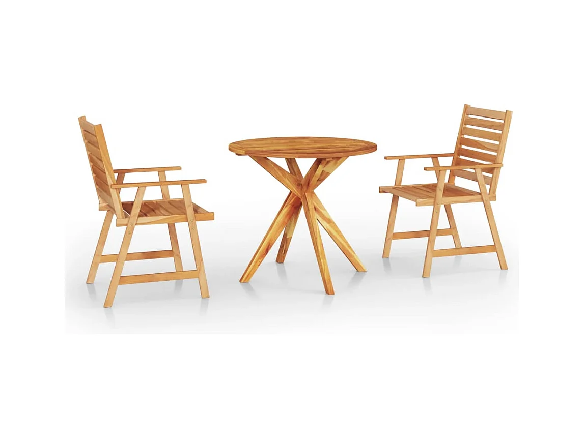 Ballymahon  Ensemble à manger de jardin 3 pcs Bois d'acacia solide