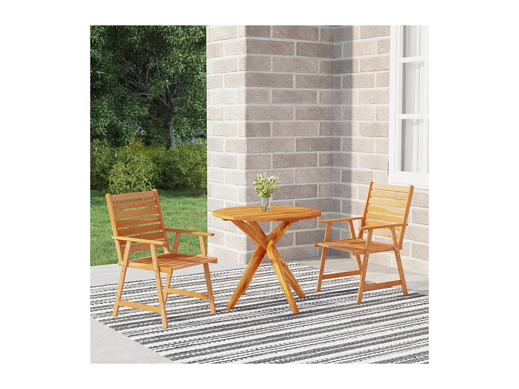 Ballymahon  Ensemble à manger de jardin 3 pcs Bois d'acacia solide