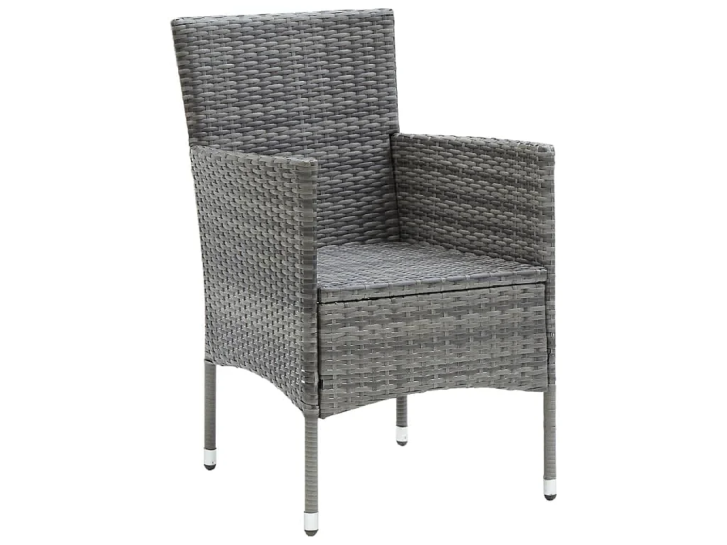 Kelly  Juego muebles jardín 7 pzas con cojines ratán sintético gris
