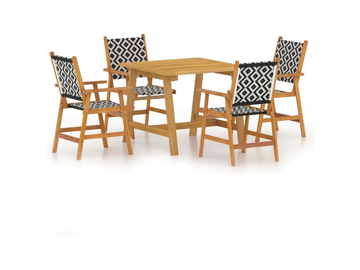 Lillestrøm  Juego de comedor de jardín 5 piezas madera maciza de acacia