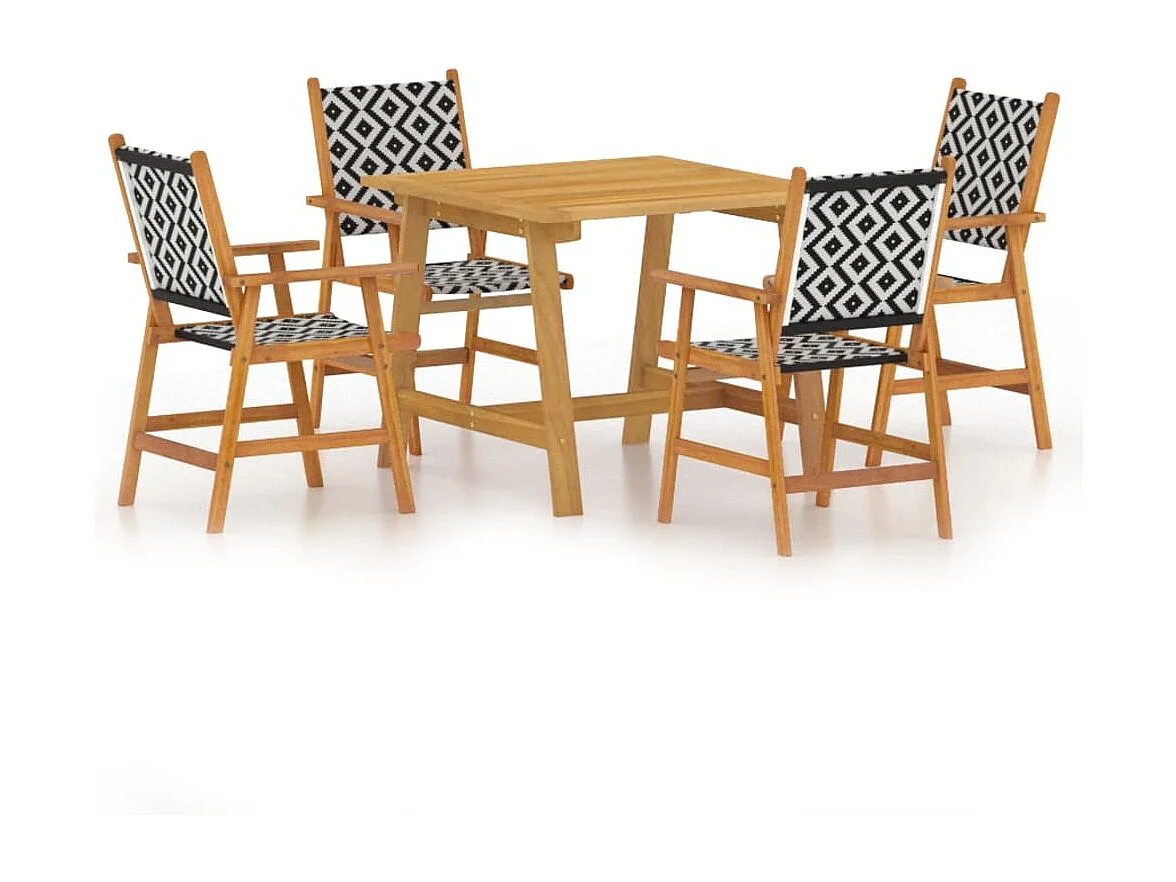 Lillestrøm  Ensemble à manger de jardin 5 pcs Bois d'acacia solide
