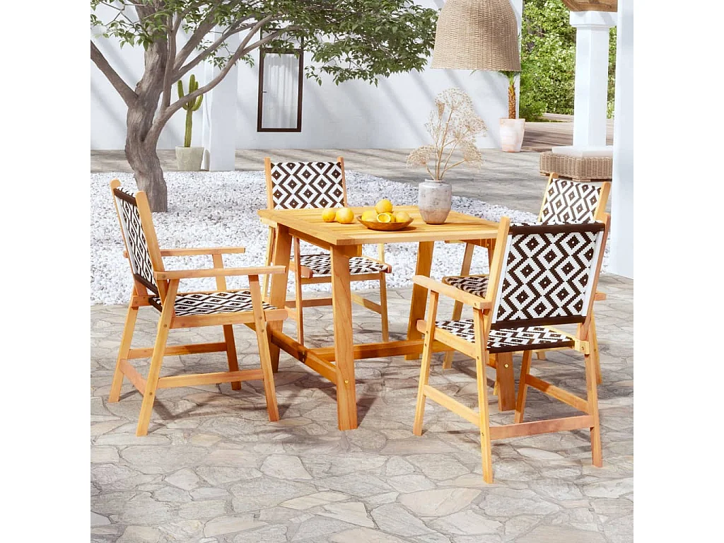 Lillestrøm  Ensemble à manger de jardin 5 pcs Bois d'acacia solide