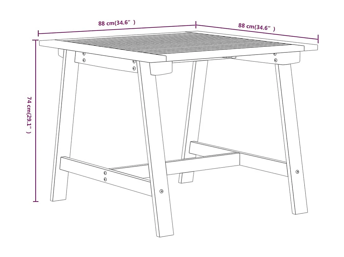 Lillestrøm  Ensemble à manger de jardin 5 pcs Bois d'acacia solide