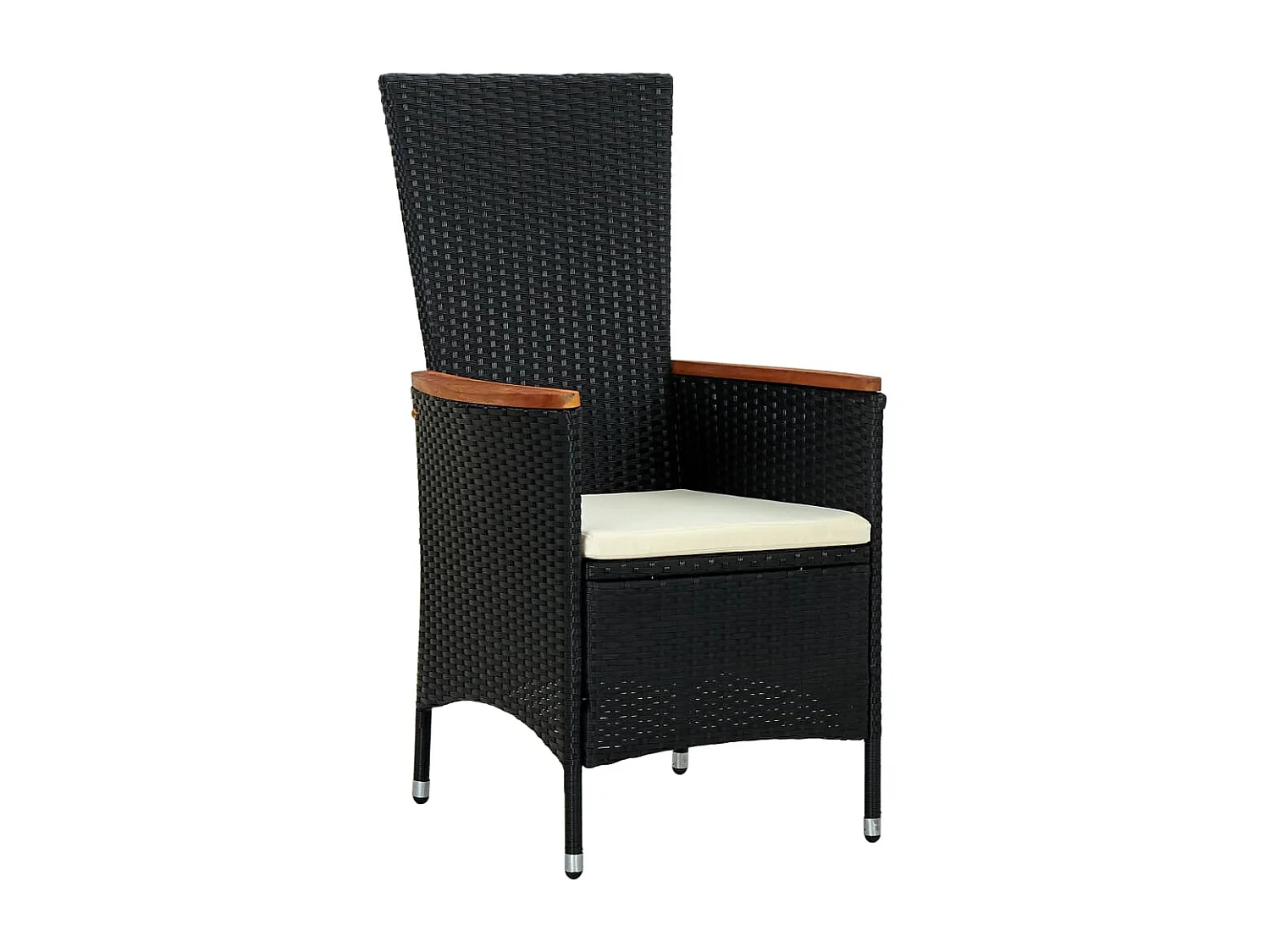 Farina  Set comedor de jardín 7 piezas ratán sintético y madera negro