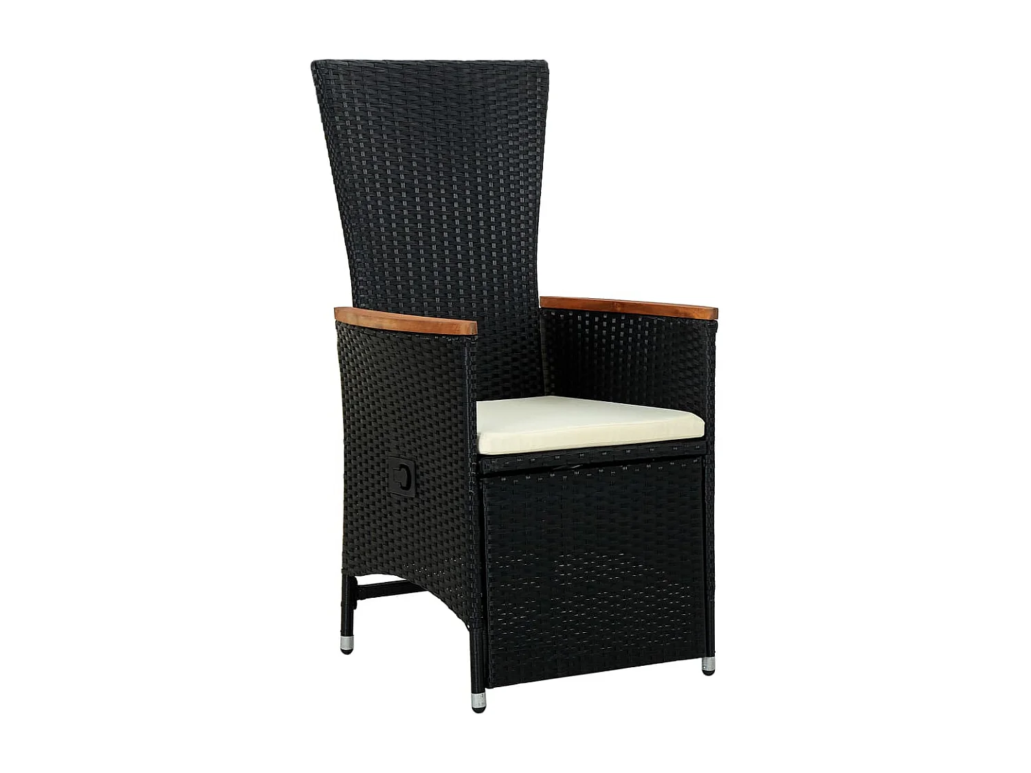 Farina  Set comedor de jardín 7 piezas ratán sintético y madera negro