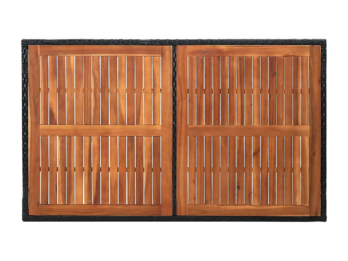Farina  Set comedor de jardín 7 piezas ratán sintético y madera negro