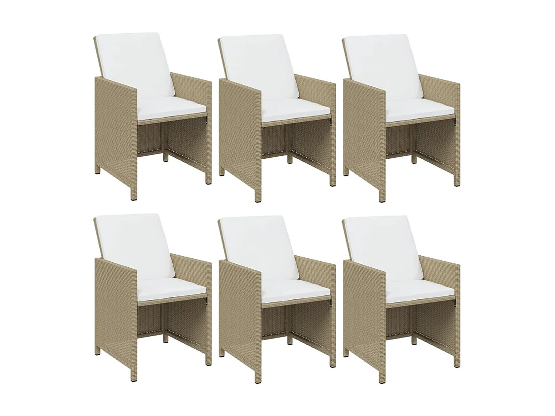 Hugo  7-delige Tuinset met kussens poly rattan beige