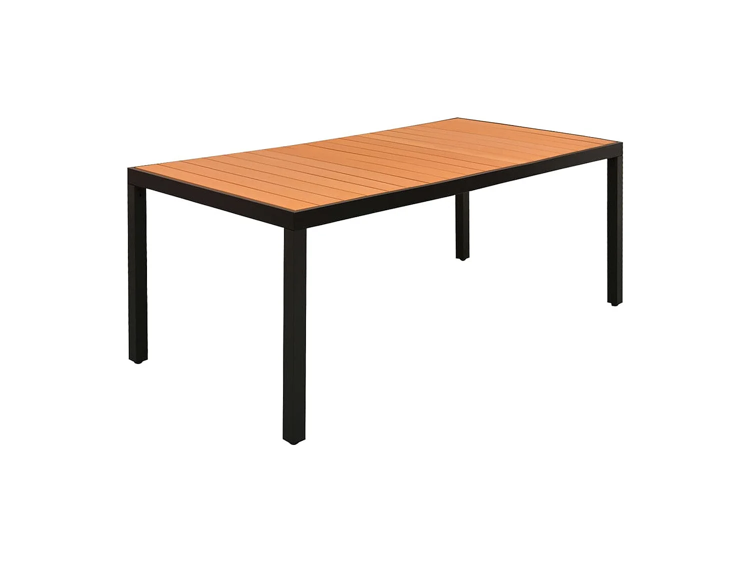 Garden Furniture -  Juego de comedor para jardín 9 piezas negro y marrón