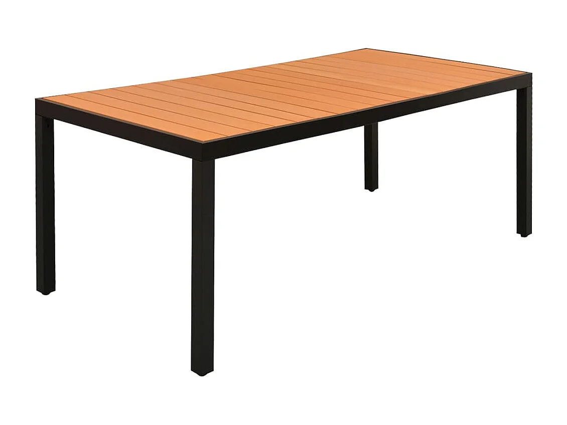 Garden Furniture -  Juego de comedor para jardín 9 piezas negro y marrón