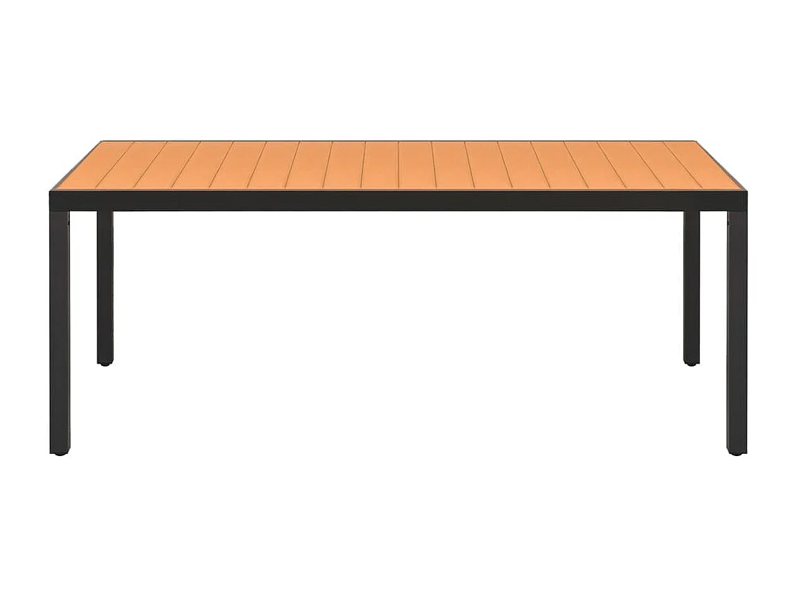 Garden Furniture -  Juego de comedor para jardín 9 piezas negro y marrón