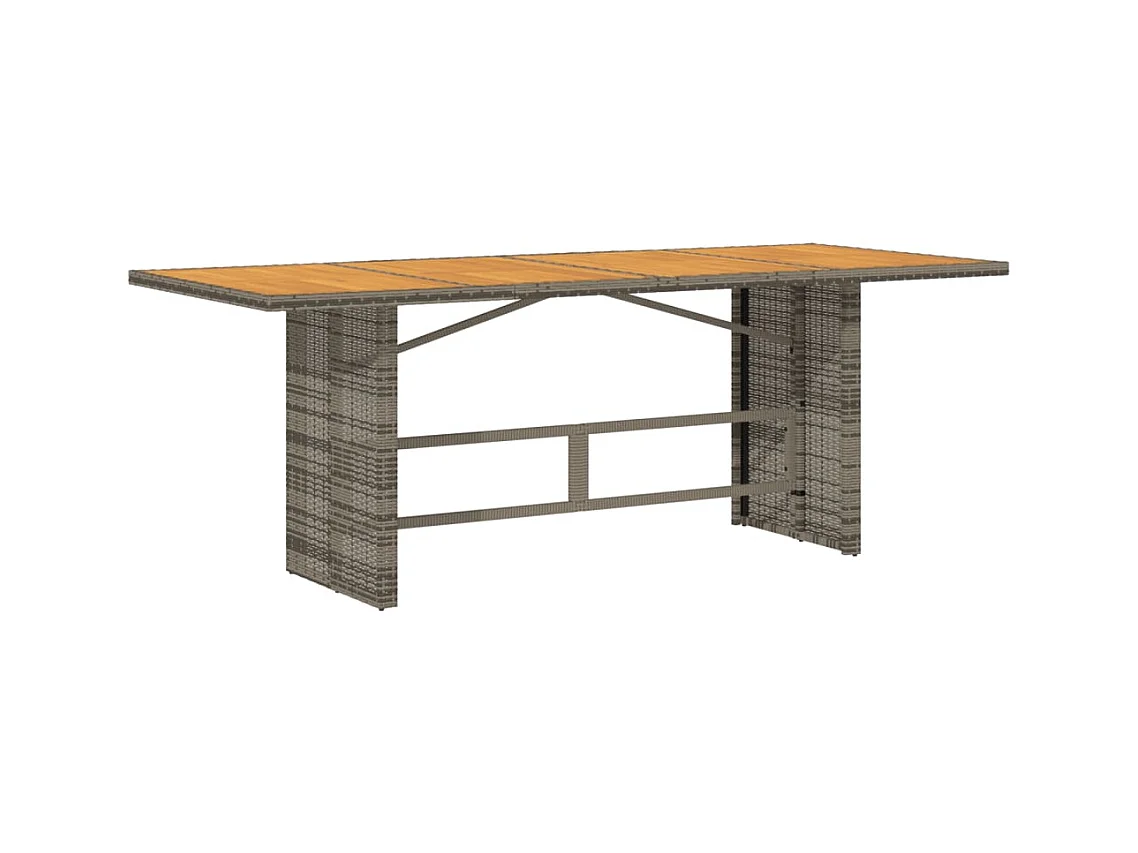 Garden Furniture -  Ensemble à manger de jardin et coussins 7 pcs gris rotin