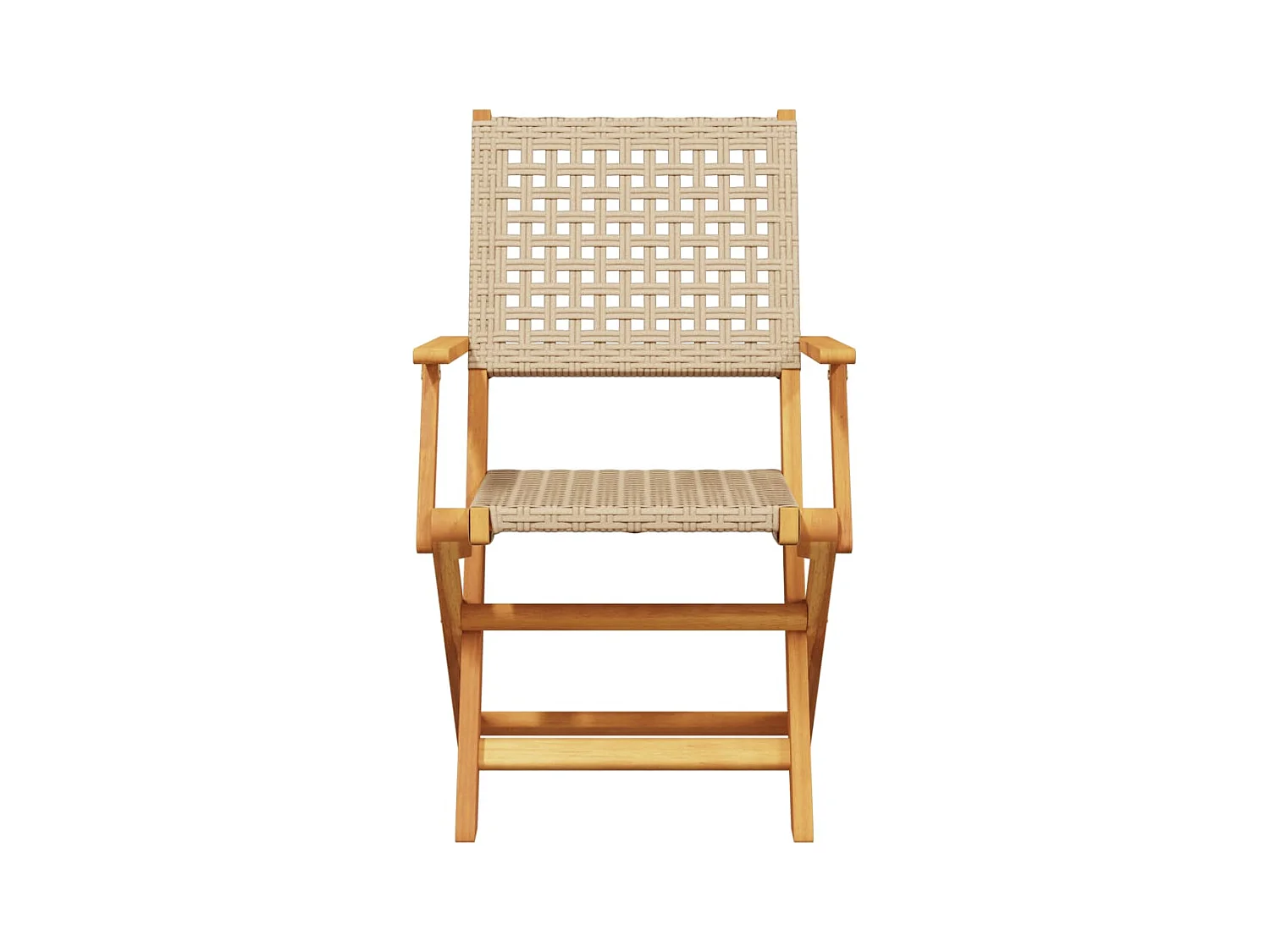 Katryn  Ensemble à manger de jardin 5 pcs résine tressée et bois massif