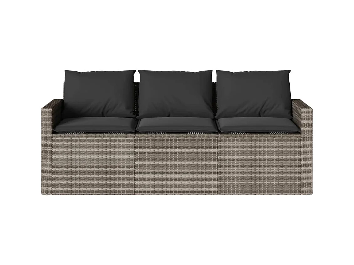 Jornar  2-delige Tuinset met kussens poly rattan grijs