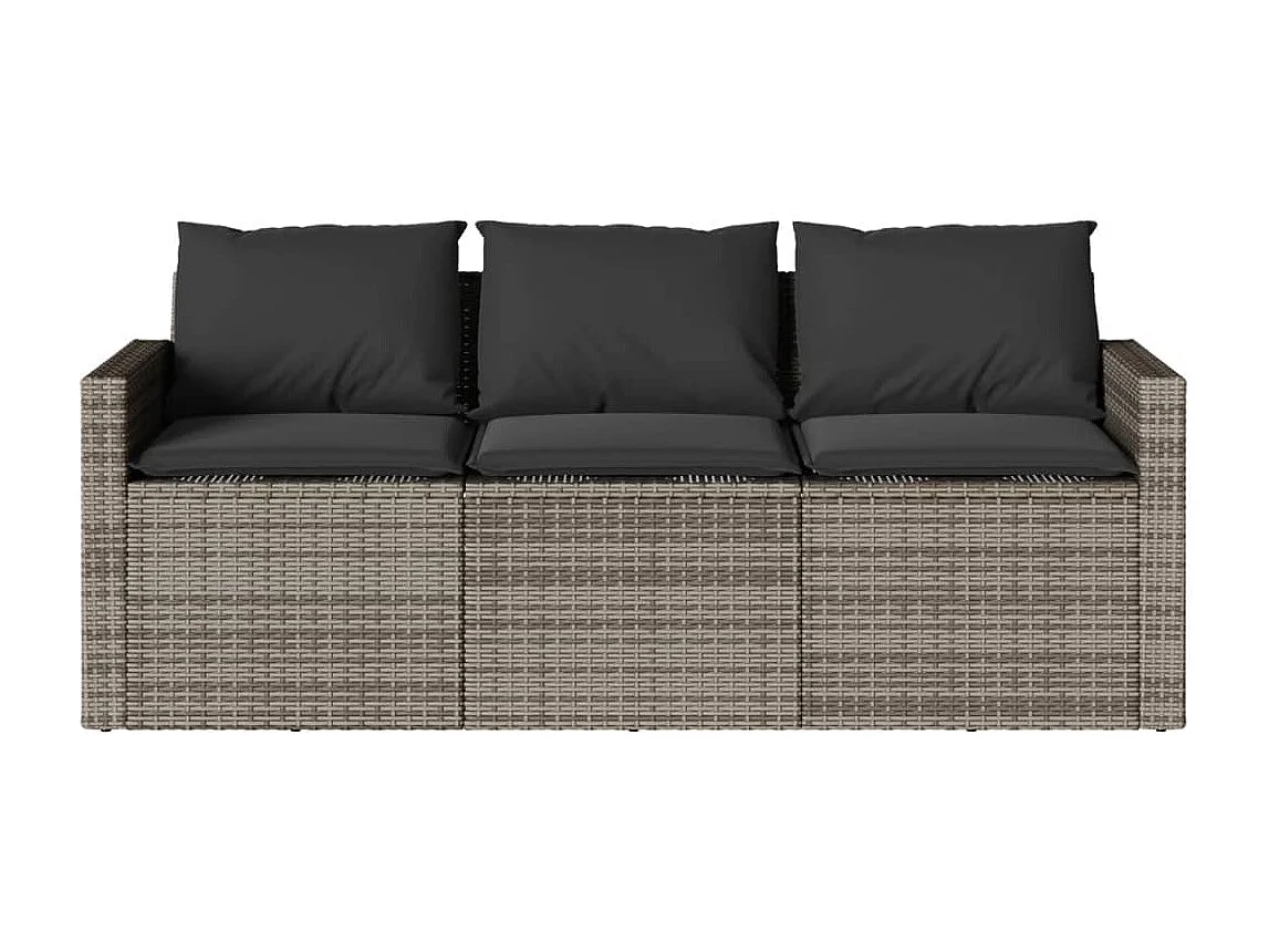 Jornar  Ensemble à manger de jardin et coussins 2 pcs gris rotin