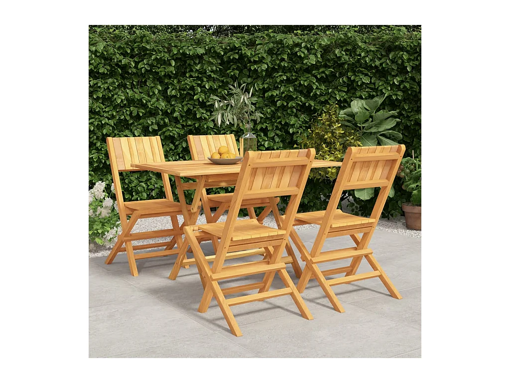 Zeki  Ensemble à manger de jardin 5 pcs Bois de teck massif