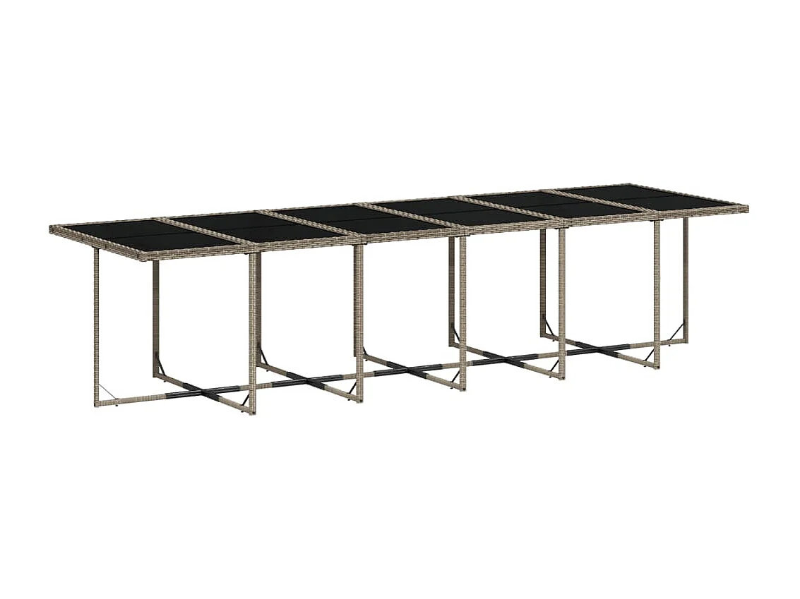 Lubbeek  Ensemble à manger de jardin 17 pcs et coussins résine tressée