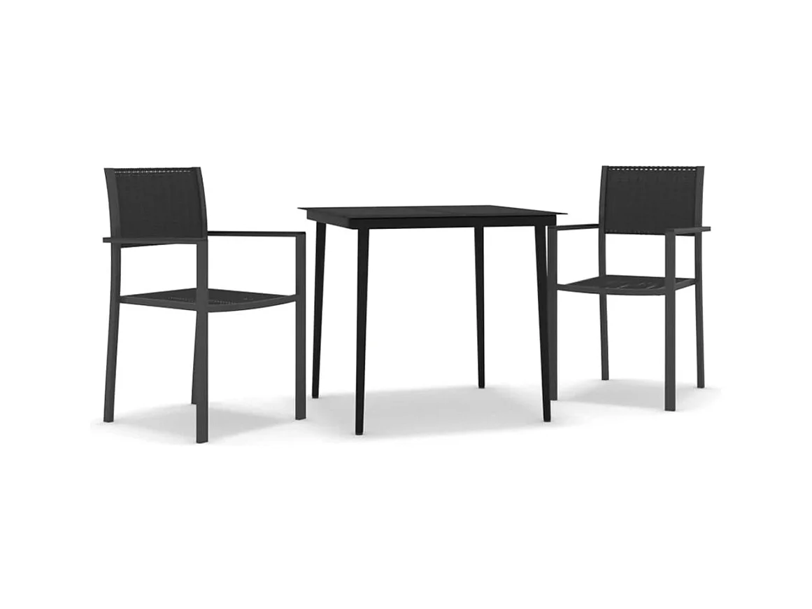 Vejby  Juego de comedor para jardín 3 piezas negro