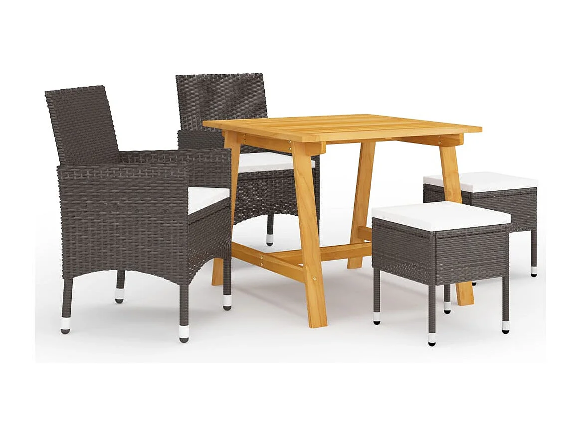 Danesrath  Ensemble à manger de jardin 5 pcs Marron