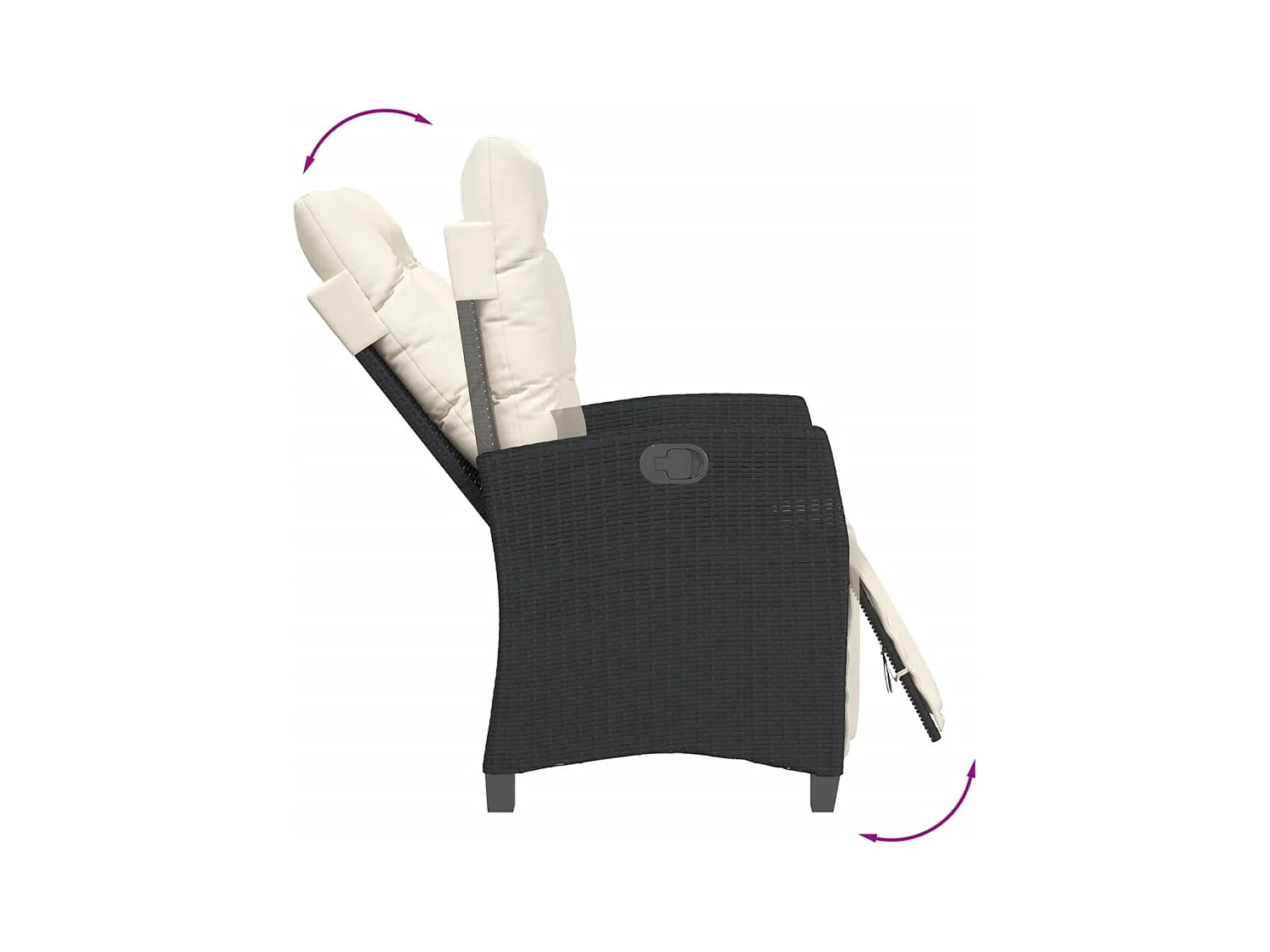 Vrikja  Ensemble à manger de jardin coussins 7pcs Noir Résine tressée