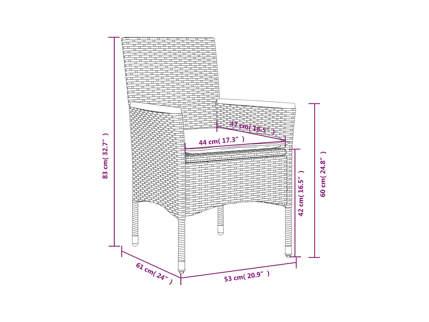 Ana Luisa  Ensemble à manger de jardin et coussins 9pcs beige rotin acacia