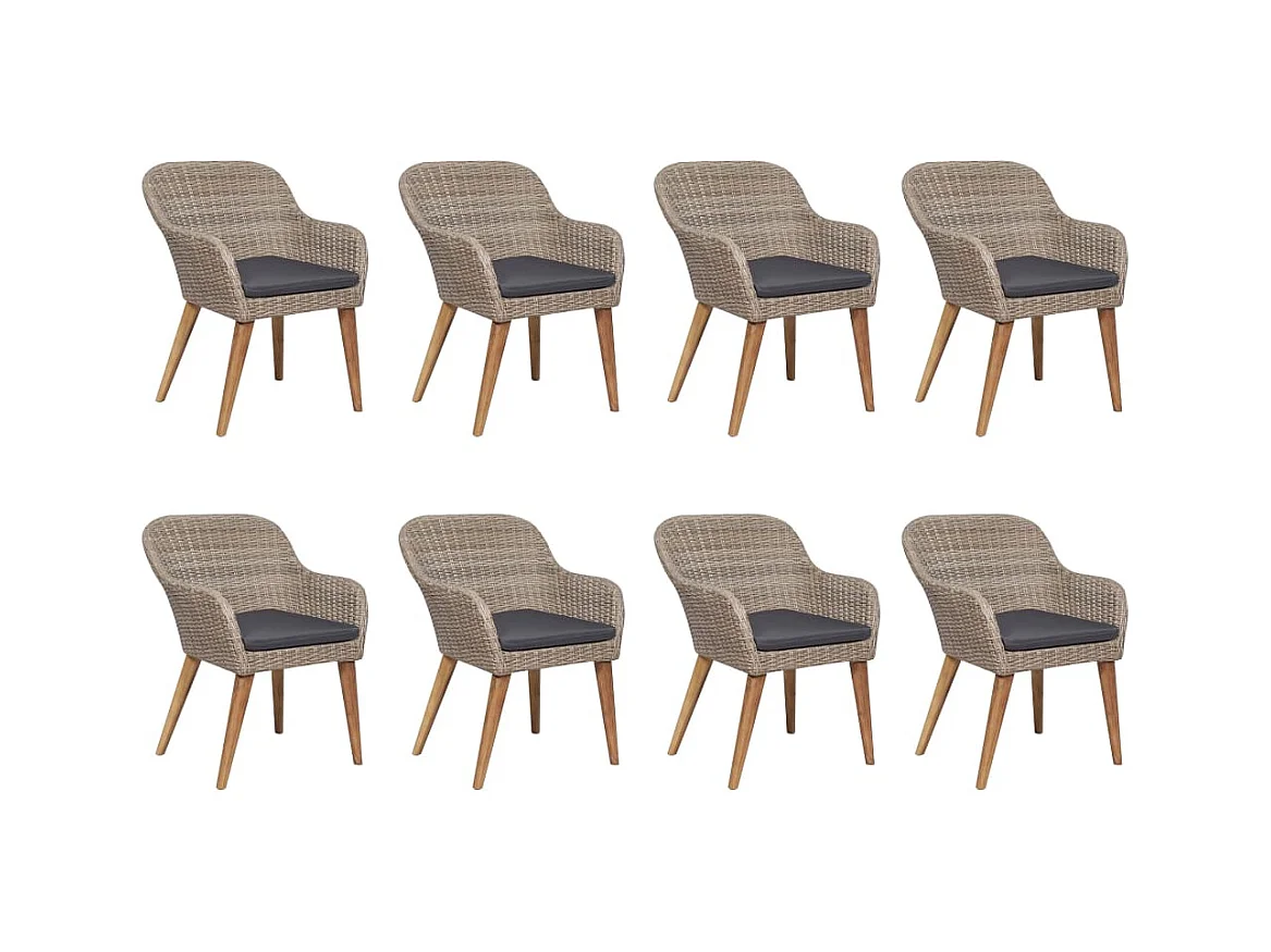 Garden Furniture -  9-delige Tuinset poly rattan bruin