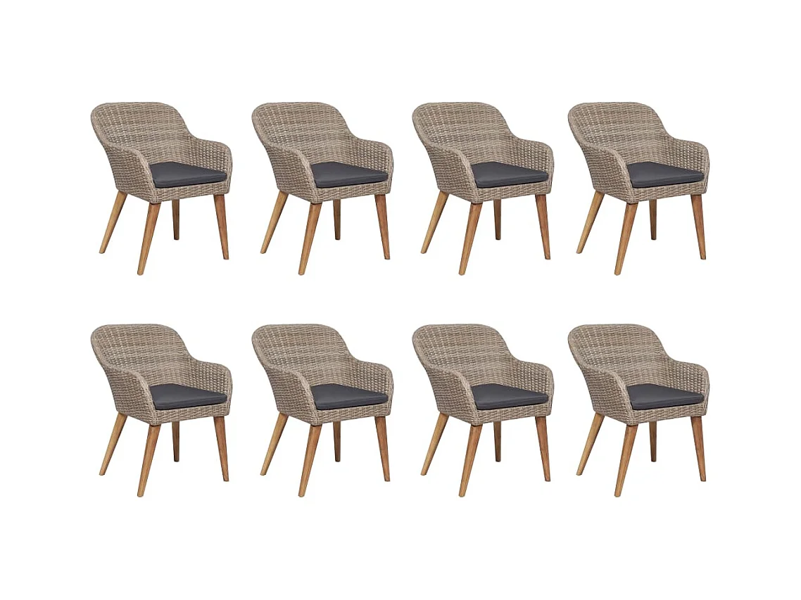Garden Furniture -  9-delige Tuinset poly rattan bruin