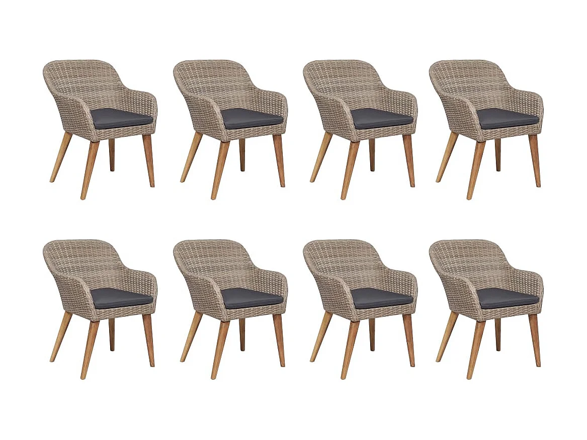 Garden Furniture -  9-delige Tuinset poly rattan bruin
