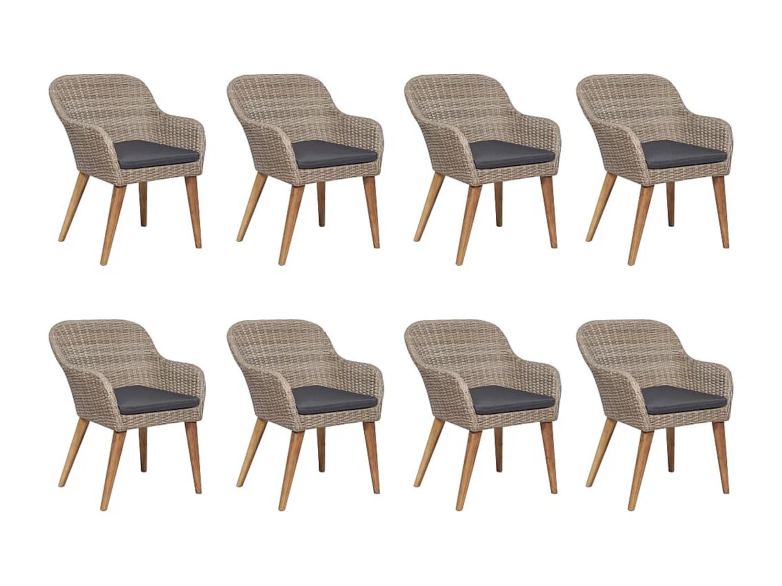 Garden Furniture -  9-delige Tuinset poly rattan bruin