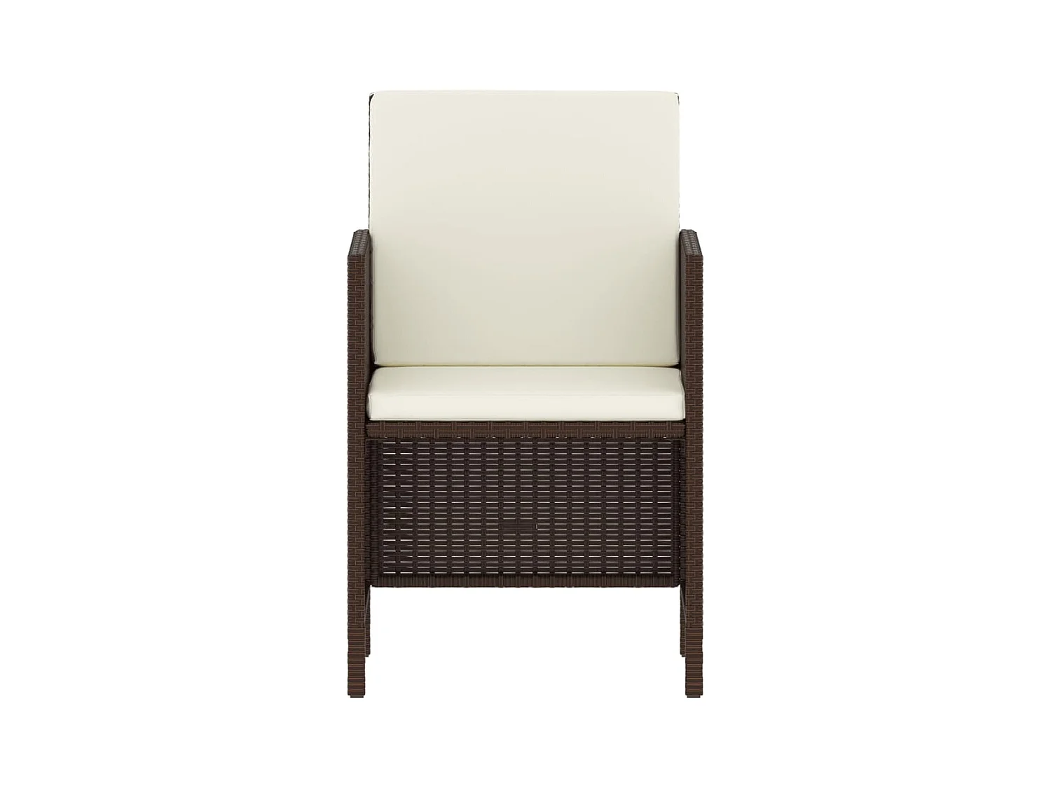 Kaleva  Ensemble à manger de jardin et coussins 6 pcs marron rotin