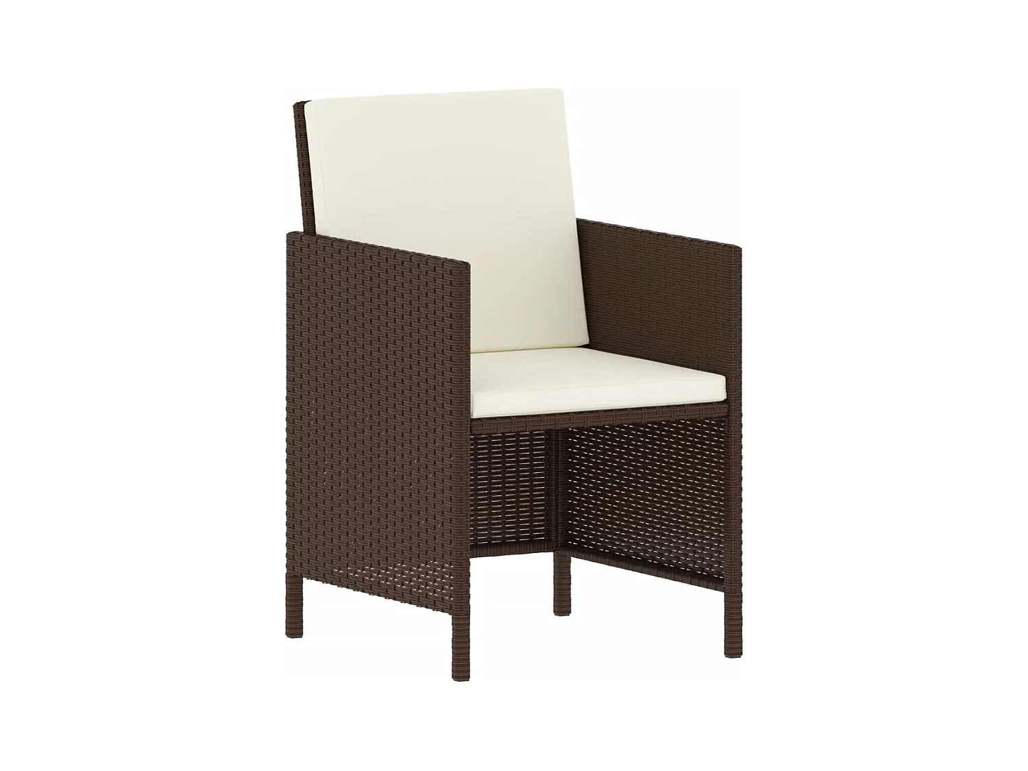 Kaleva  Ensemble à manger de jardin et coussins 6 pcs marron rotin