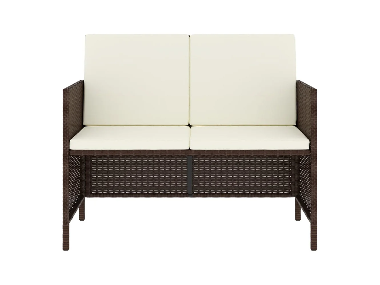 Kaleva  Ensemble à manger de jardin et coussins 6 pcs marron rotin