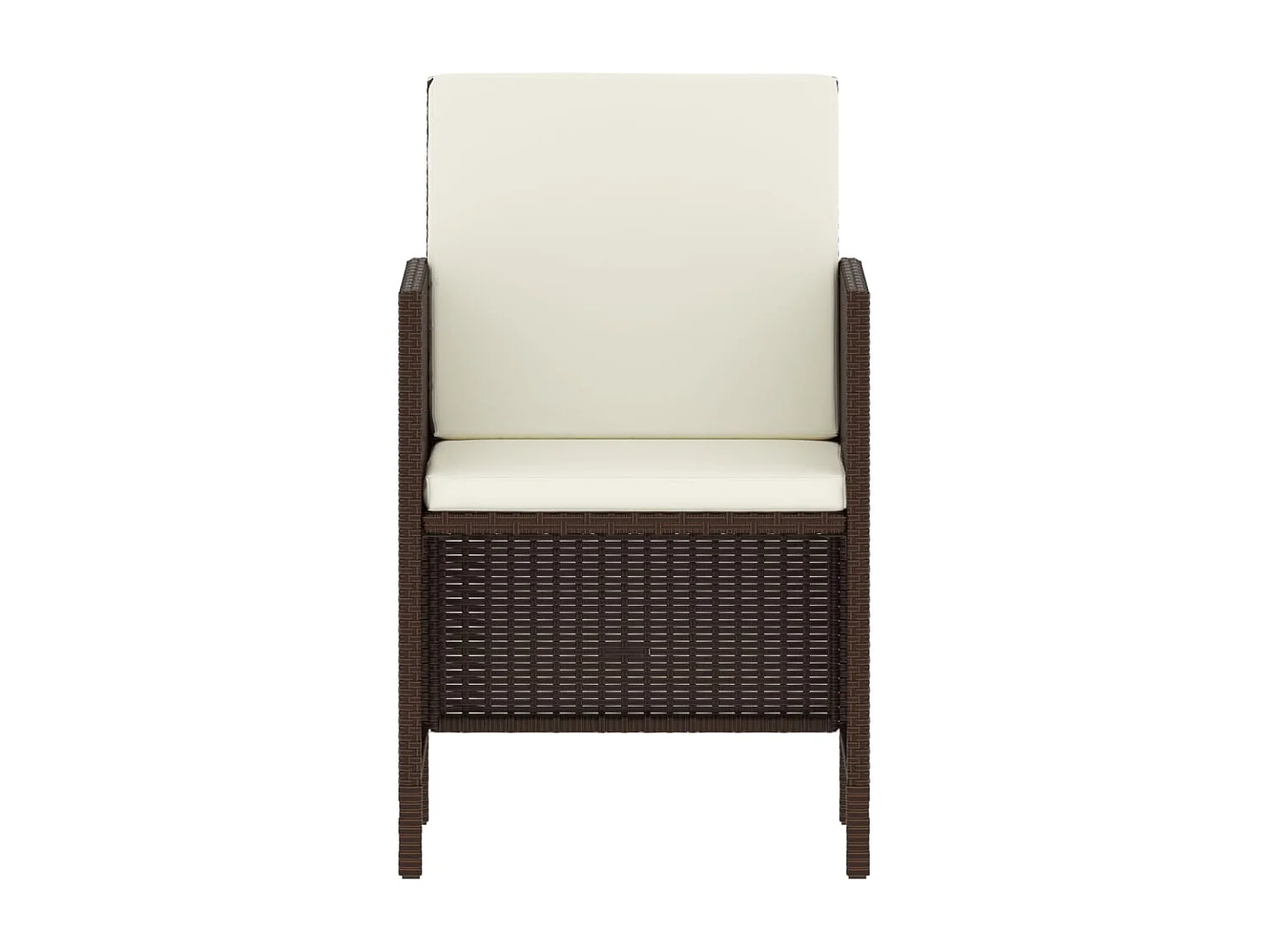 Kaleva  Ensemble à manger de jardin et coussins 6 pcs marron rotin