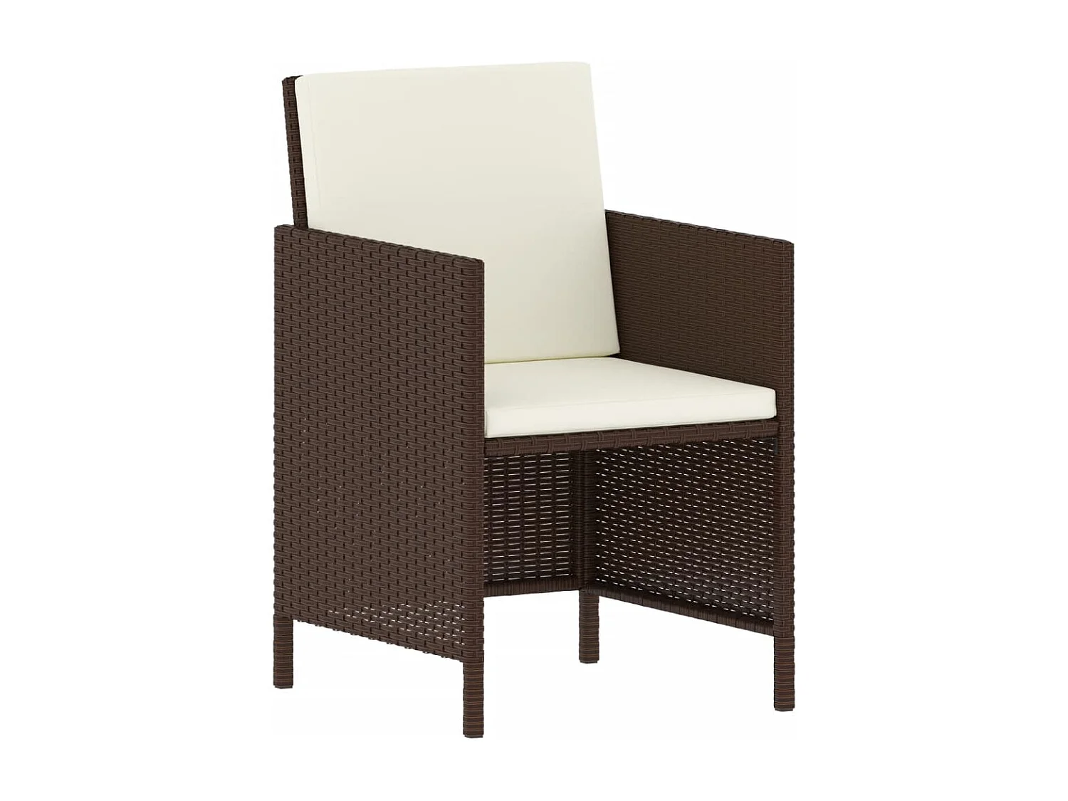 Kaleva  Ensemble à manger de jardin et coussins 6 pcs marron rotin