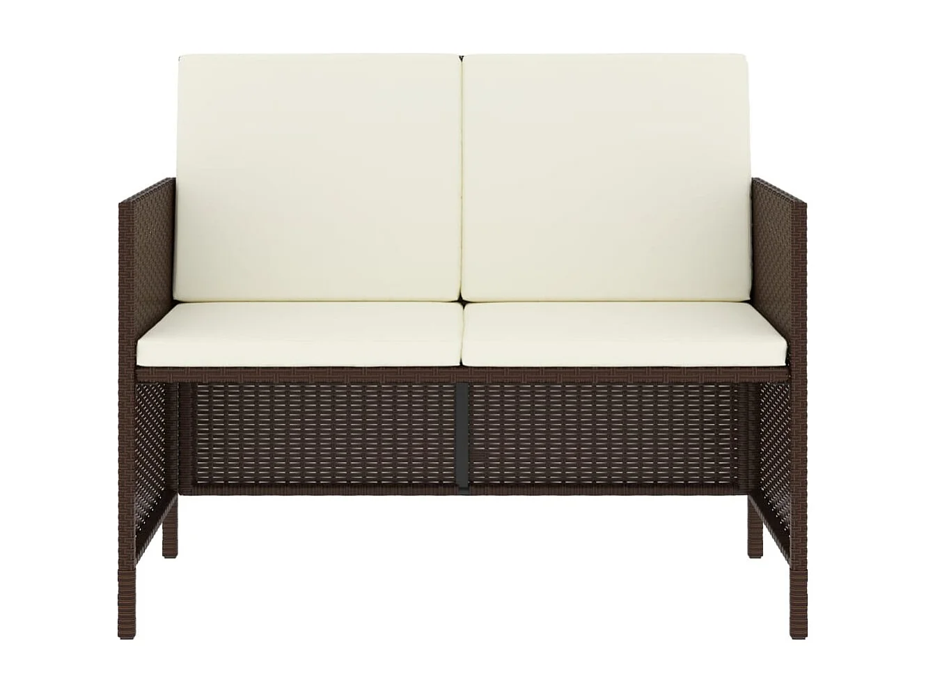 Kaleva  Ensemble à manger de jardin et coussins 6 pcs marron rotin