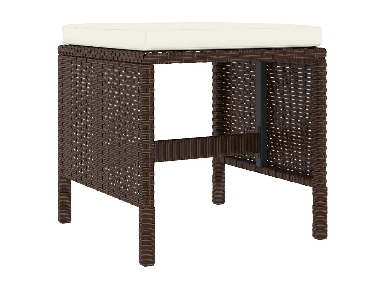 Kaleva  Ensemble à manger de jardin et coussins 6 pcs marron rotin