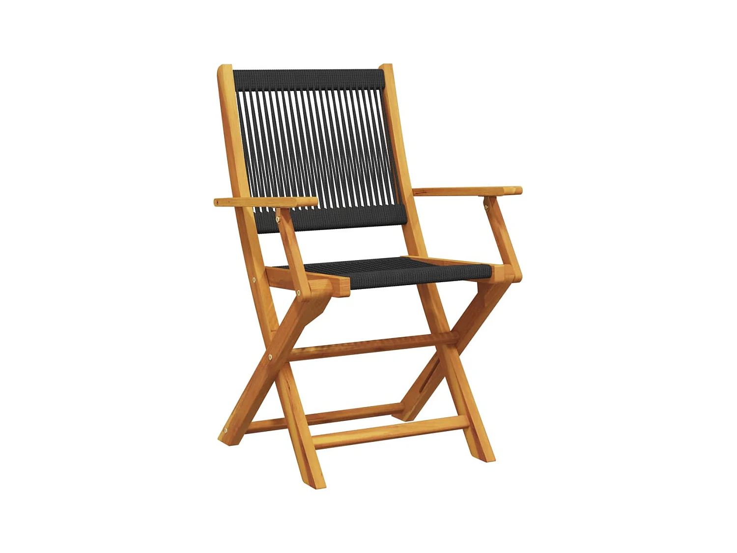 Ingebeth  Set de comedor jardín 5 pzas polipropileno madera maciza negro