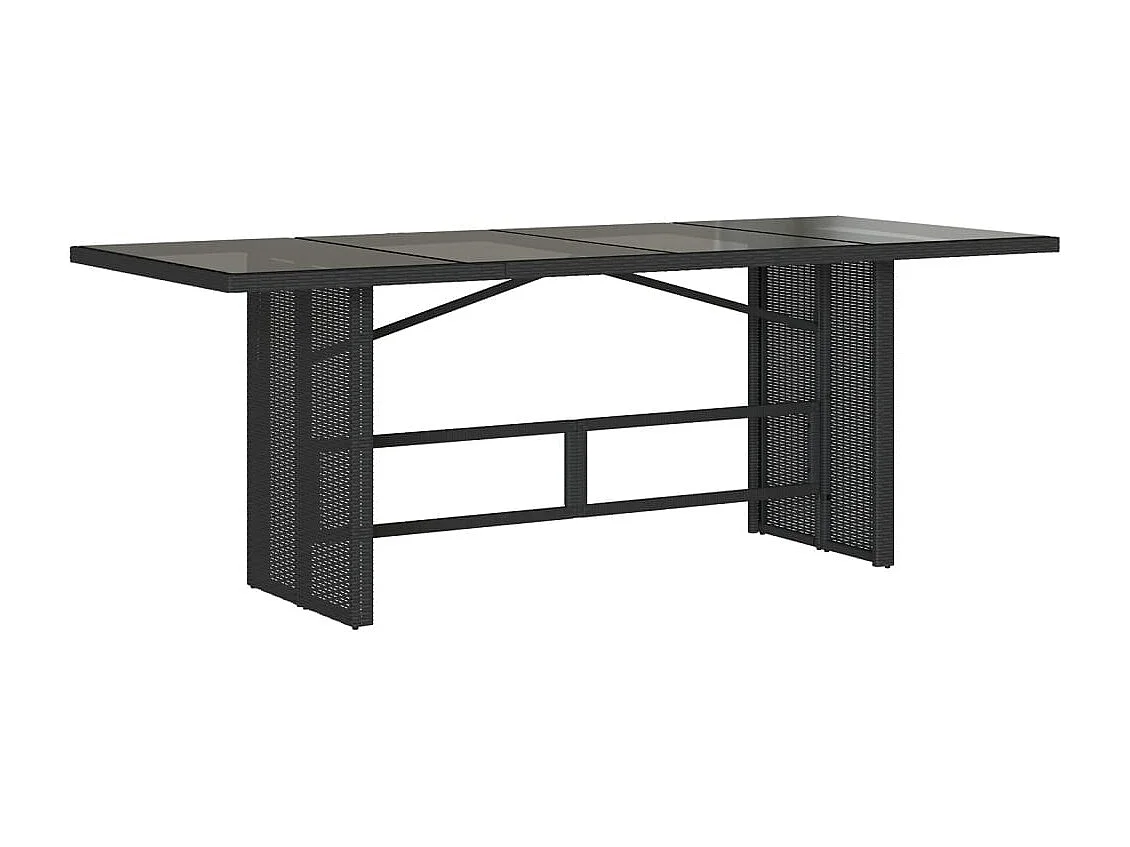 Emory  Ensemble à manger de jardin coussins 7pcs Noir Résine tressée