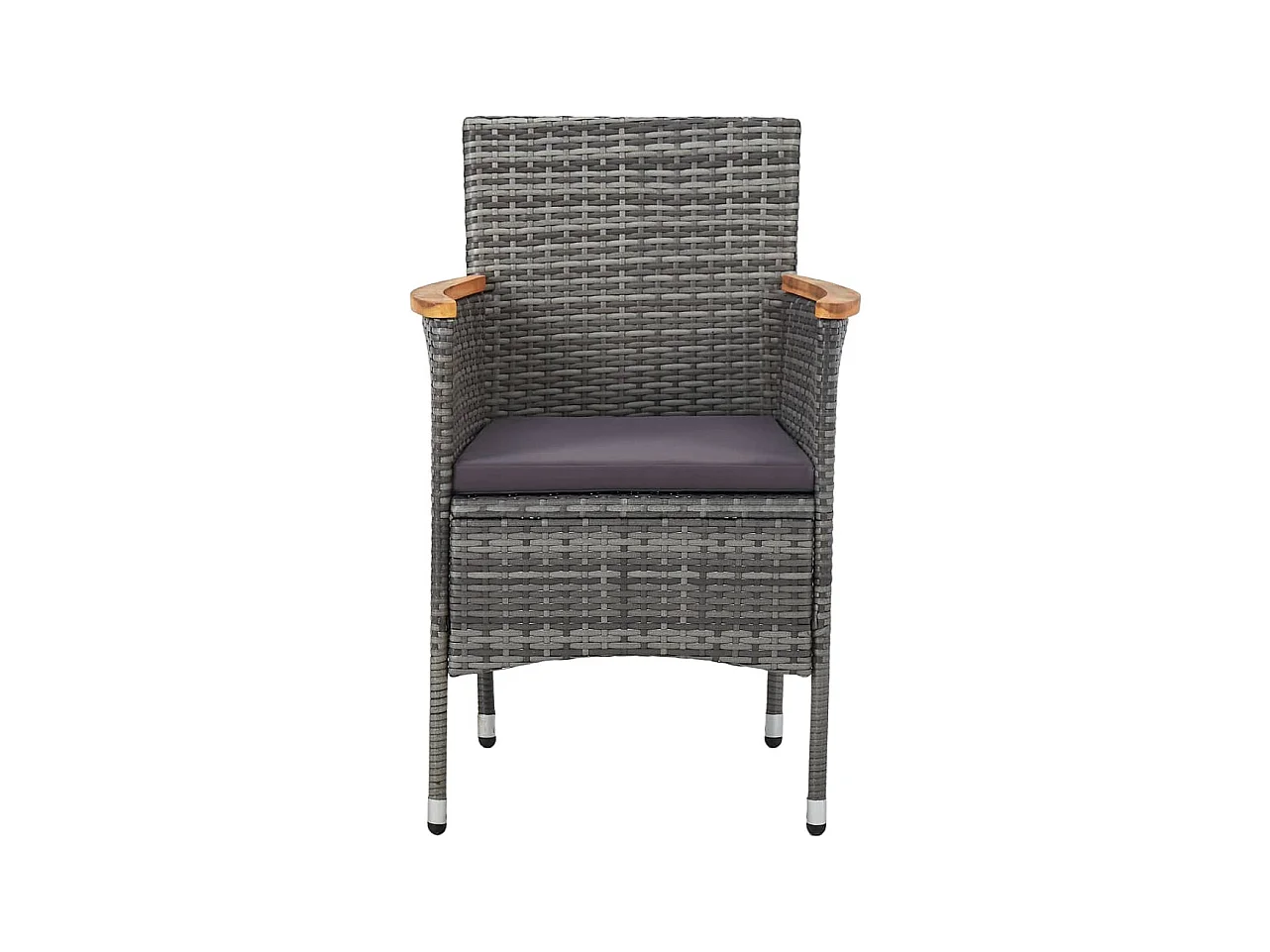 Løgumkloster  Ensemble à manger de jardin 3 pcs Gris Résine tressée et acacia