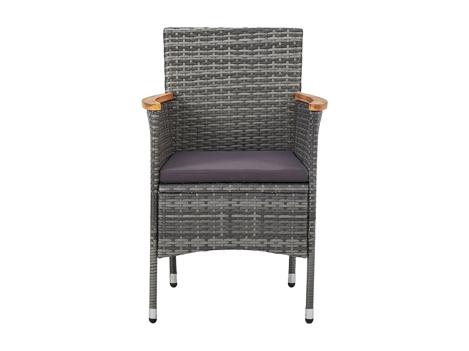 Løgumkloster  Ensemble à manger de jardin 3 pcs Gris Résine tressée et acacia