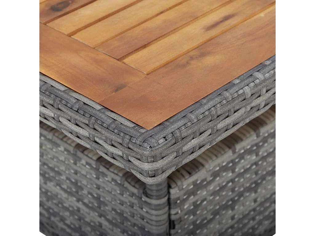 Løgumkloster  Muebles de jardín 3 piezas ratán sintético gris y acacia