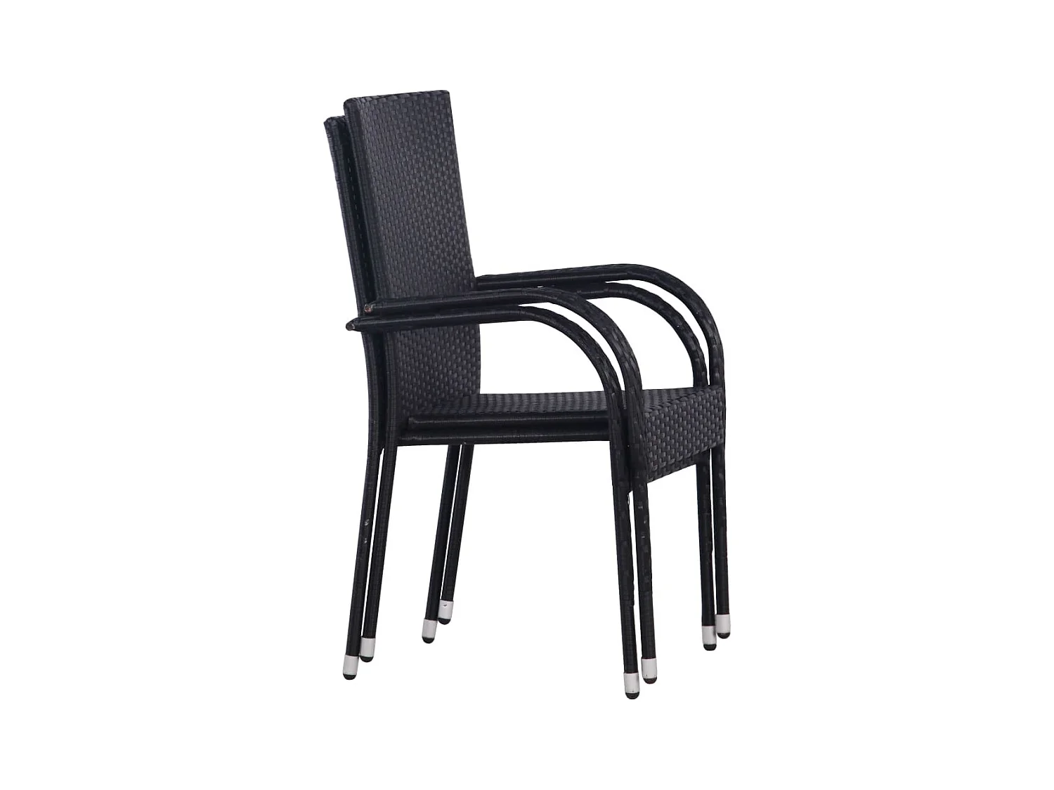 Vyrisa  Ensemble à manger de jardin 3 pcs Noir