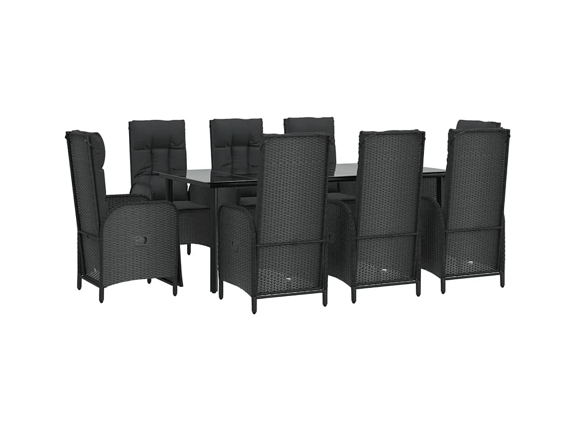 De Haan  9-delige Tuinset poly rattan zwart