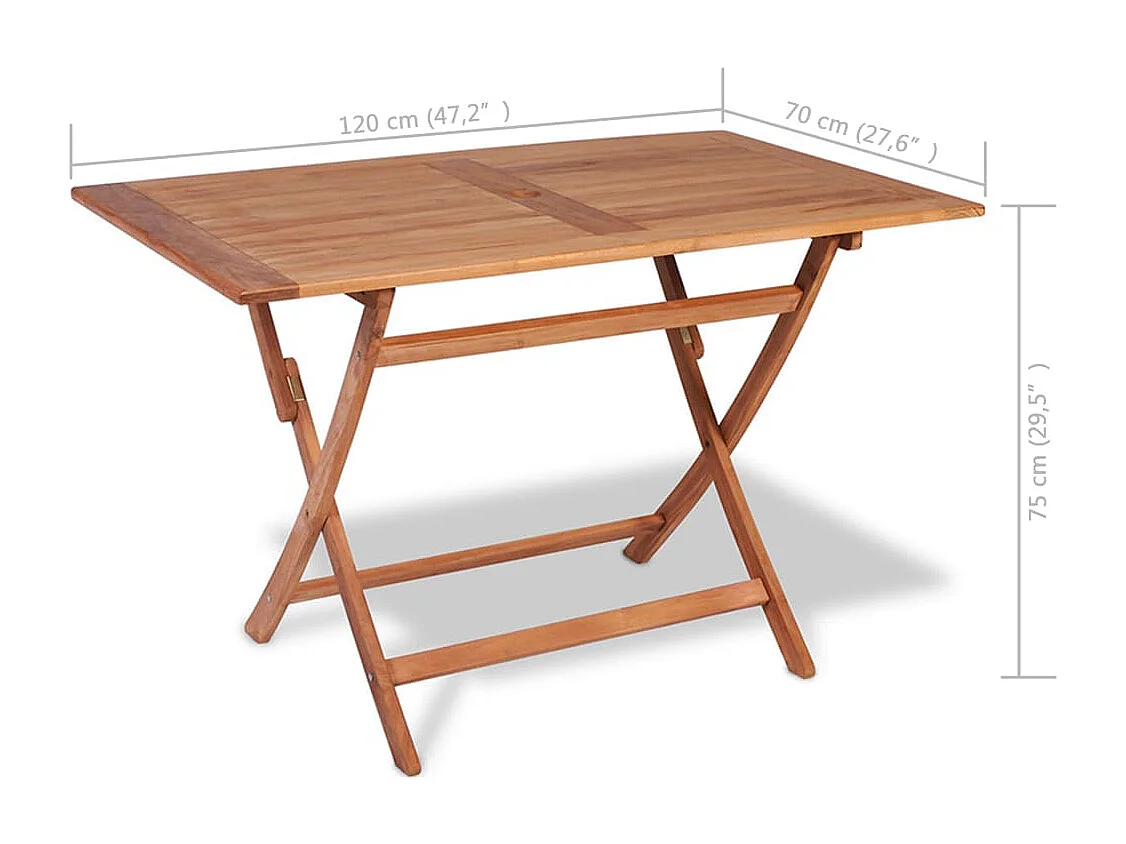 Garden Furniture -  Ensemble à manger de jardin 5 pcs Bois de teck massif